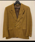 Vintage wool blend houndstooth double breasted classic jacket blazer 44R 44L