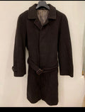 Vintage Mario Valente Wool Cashmere blend belted brown raglan over coat 46R XL