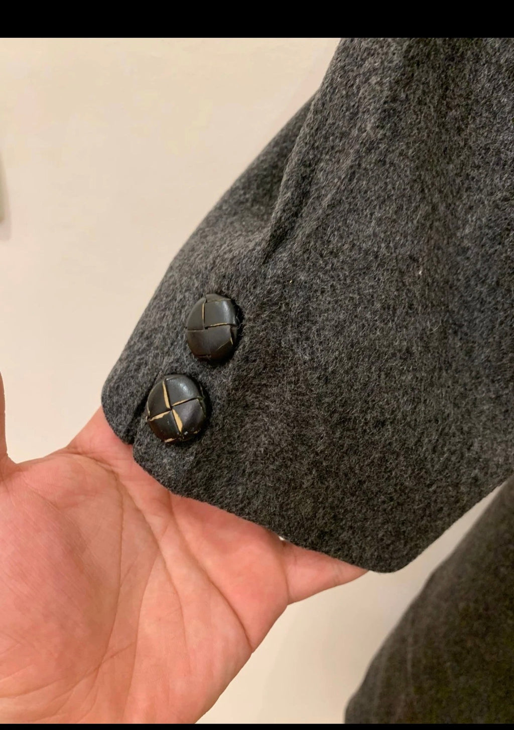 1970s vintage pure Merino Wool double breasted charcoal over coat 40R 40S
