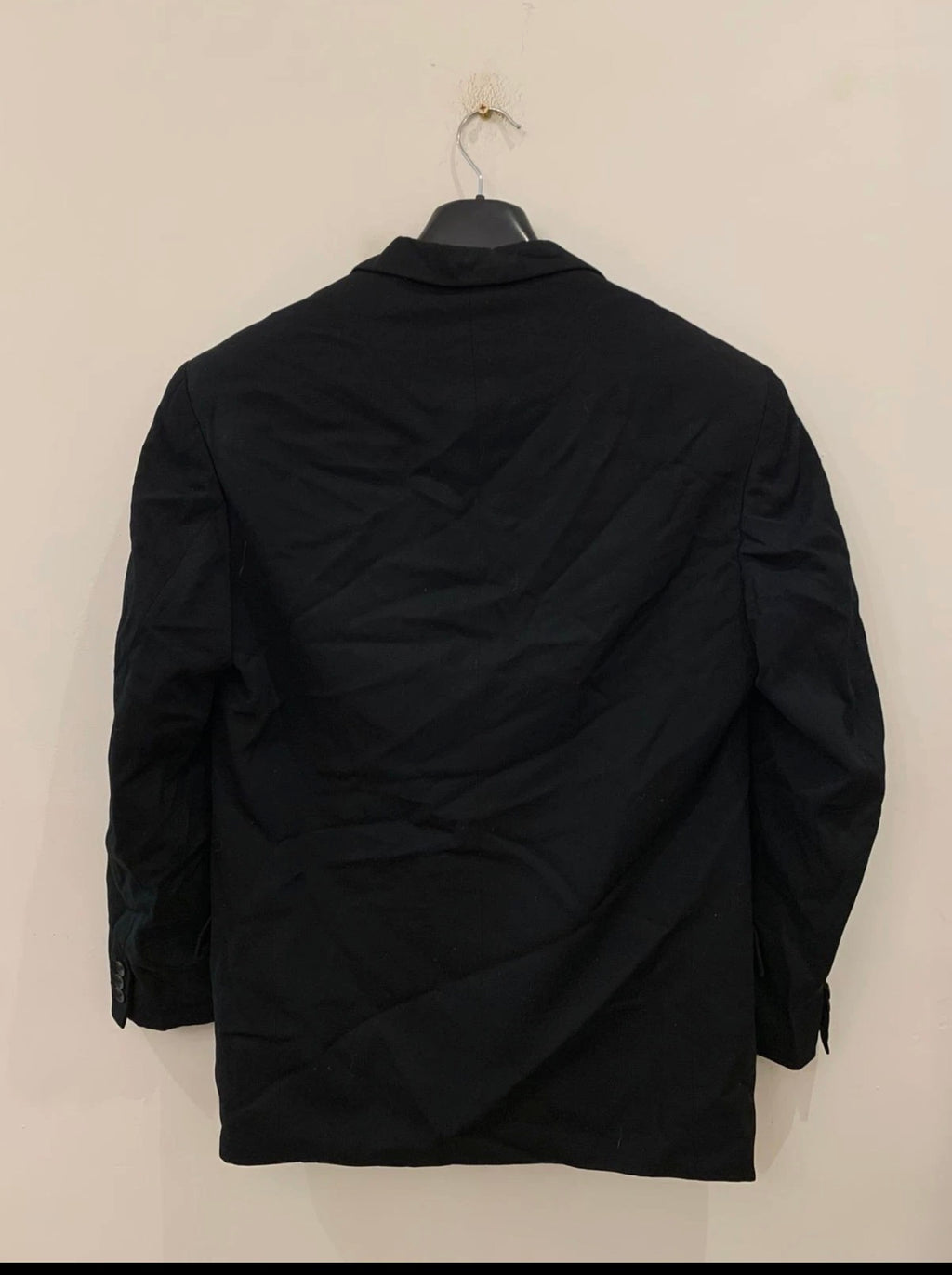 1960s Vintage all worsted wool black classic 2 button suit jacket blazer 42R