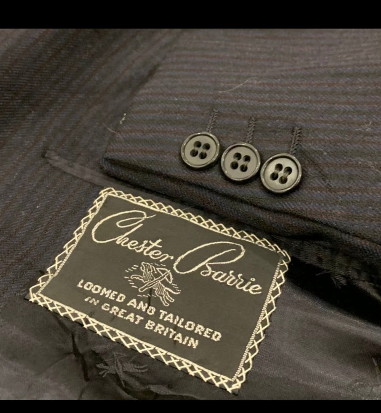 Vintage Chester Barrie all worsted wool classic petroleum jacket blazer 42R