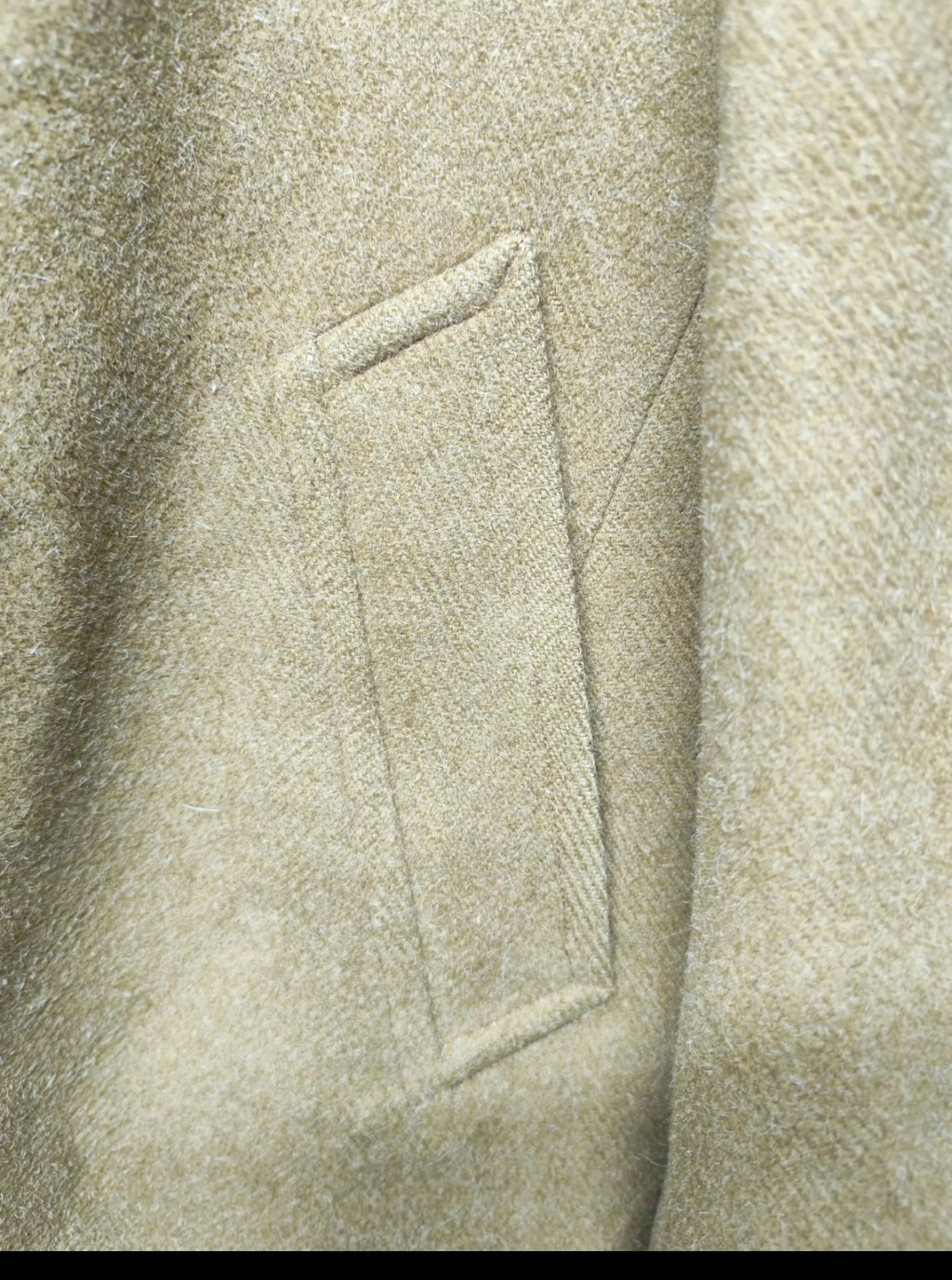 1970s Vintage pure wool herringbone classic camel beige over coat 42R